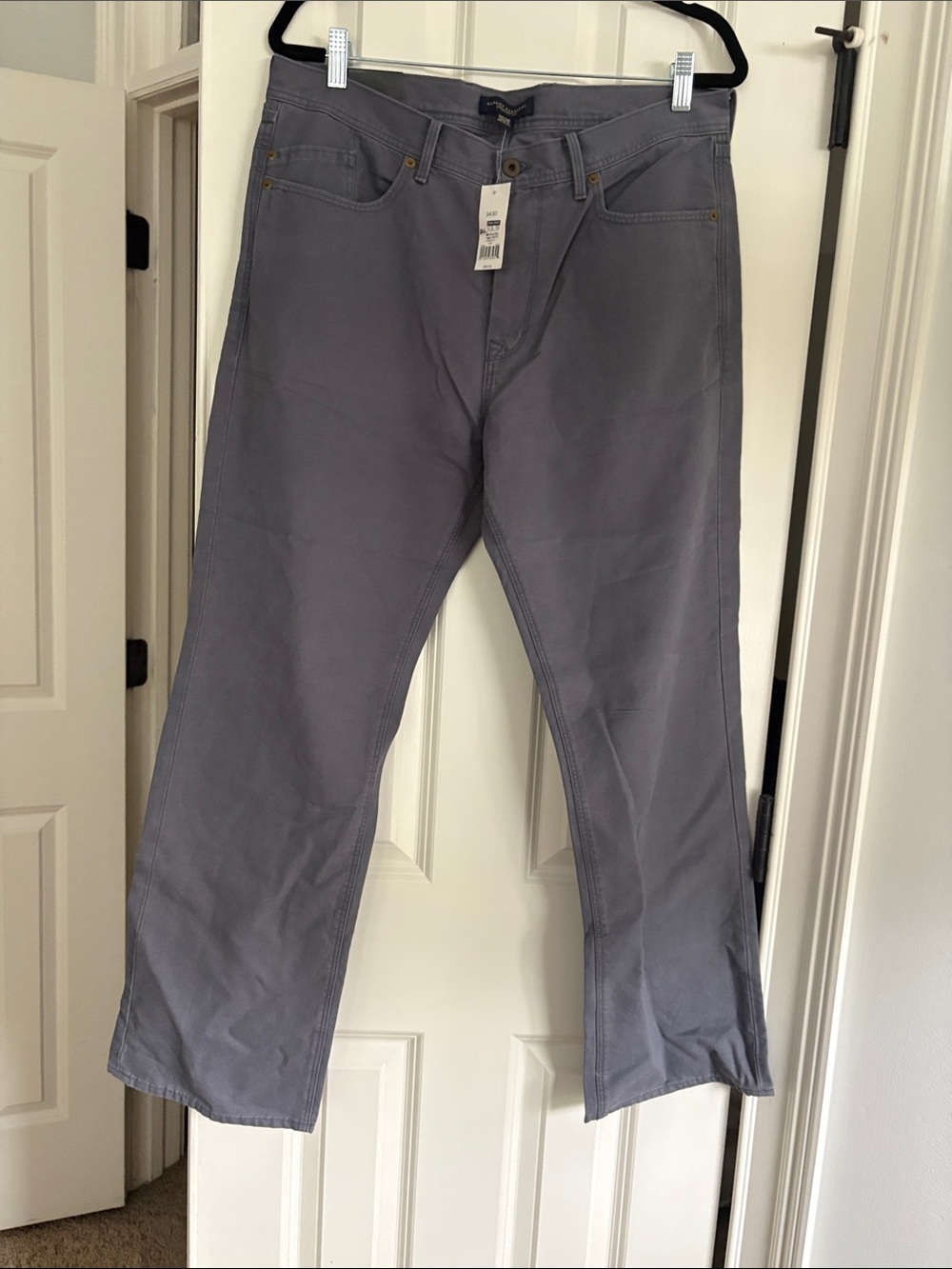 Banana Republic Men's Straight Fit Twill Pants— Light Gray - Picture 4 of 6
